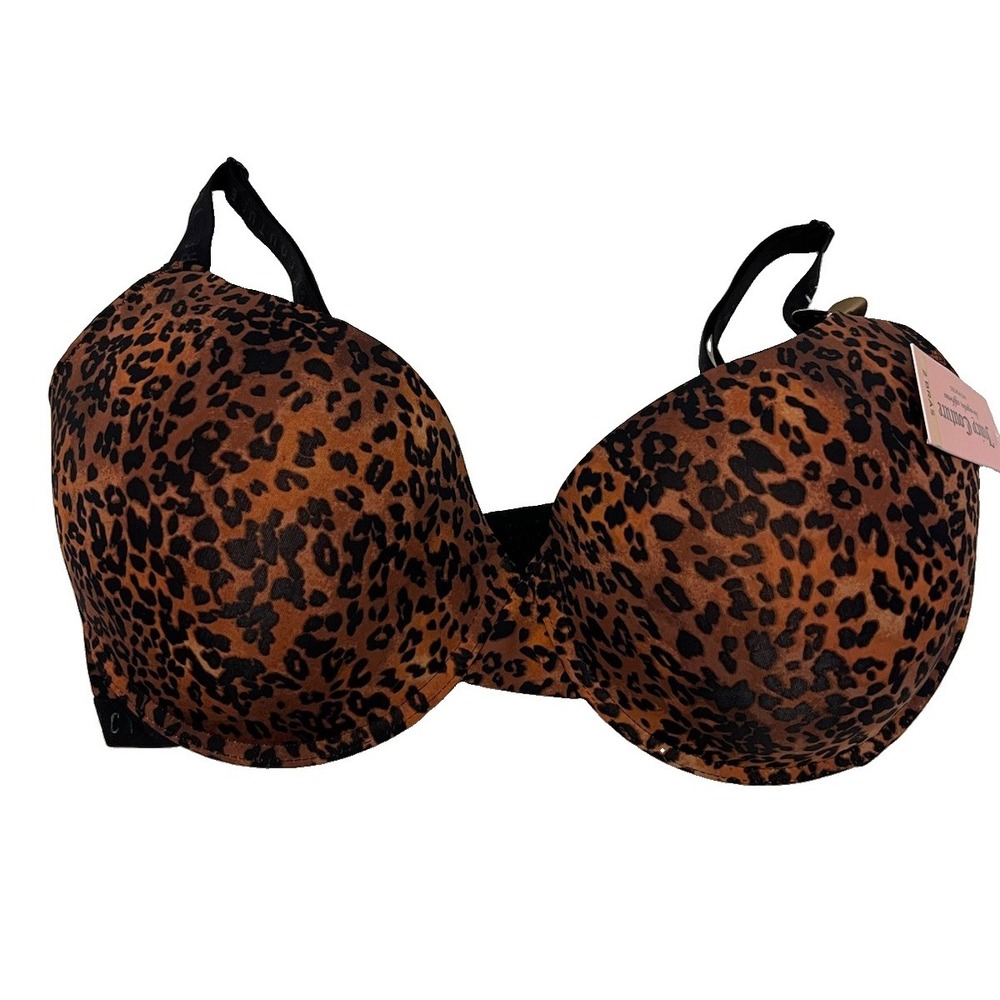 NWT Juicy Couture, Exotic Chetah Print Seamless Underwire T-Shirt Bra, Sz 42D